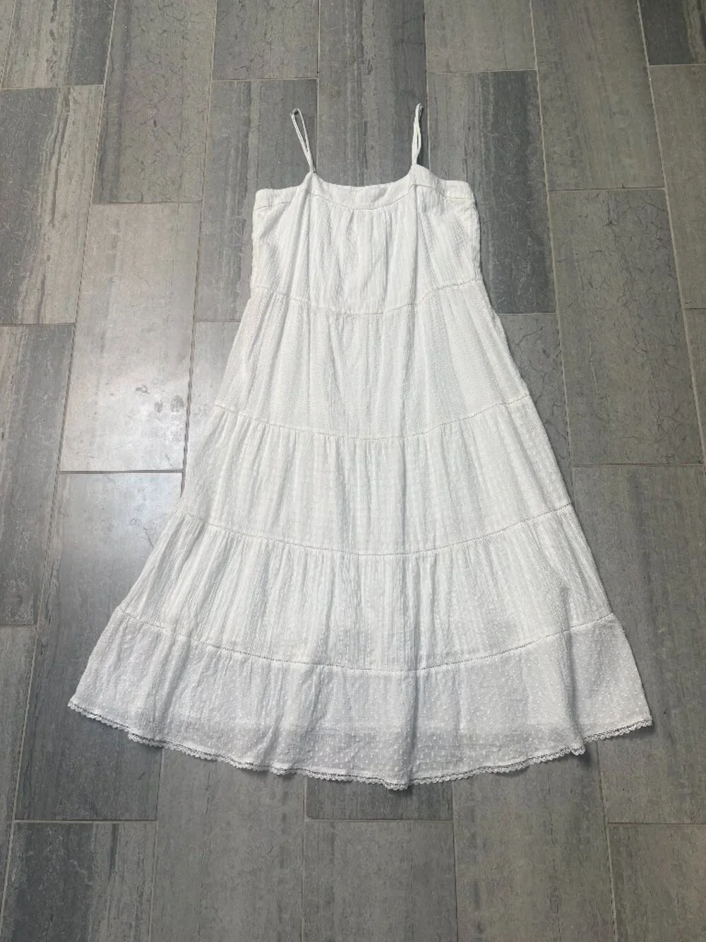 Heartloom Jilly Dress Tiered Cotton Maxi Dress White Size Small